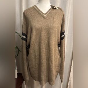 VINTAGE 90s Canyon River Blues V-Neck Sweater NWT Sears Wool Blend Varsity S